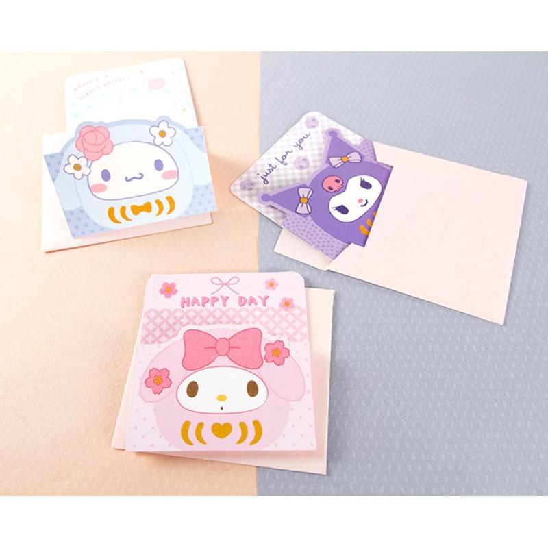 現貨正版 三麗鷗 三摺卡片 三折卡 Hello kitty 大眼蛙祝福卡 蛋黃哥 亮粉 美樂蒂 萬用卡 大耳狗 生日卡-細節圖3