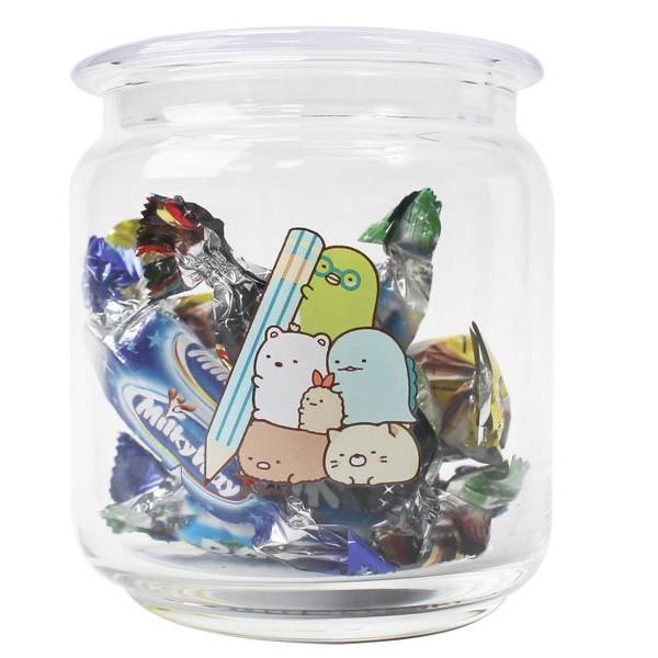 現貨正版 角落小夥伴玻璃食物分裝罐  500ml 角落生物食物收納罐 玻璃密封罐 糖果收納罐 白熊 恐龍 貓咪 炸蝦-細節圖3