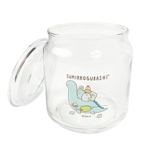 現貨正版 角落小夥伴玻璃食物分裝罐  500ml 角落生物食物收納罐 玻璃密封罐 糖果收納罐 白熊 恐龍 貓咪 炸蝦-細節圖5