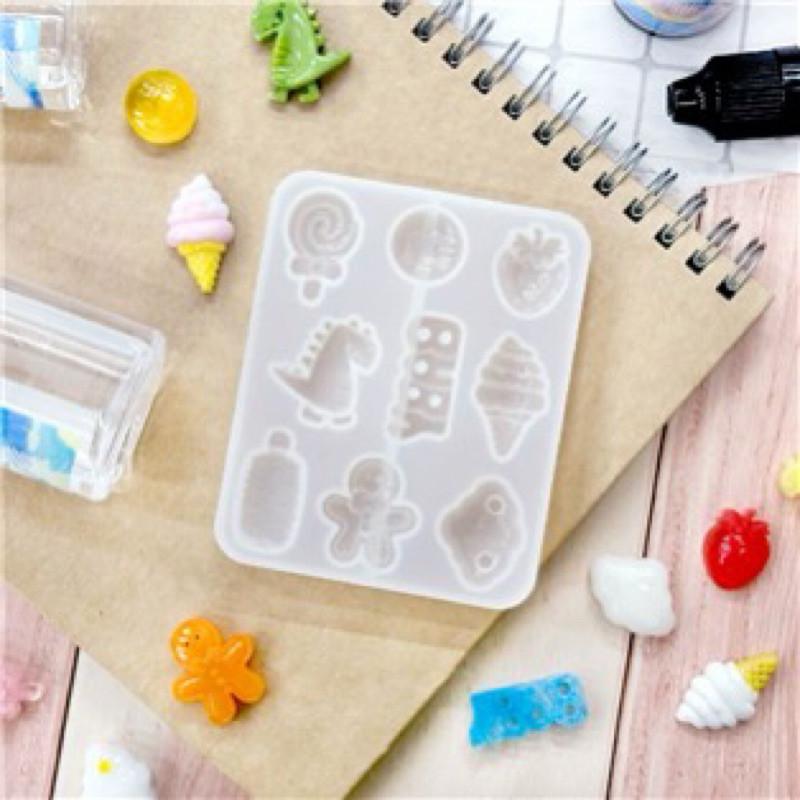 現貨正版 矽膠模具 卡通 恐龍 棒棒糖 霜淇淋 AC6001-01 滴膠模具 UV膠模具 AB膠 模具 水晶膠 DIY-細節圖2