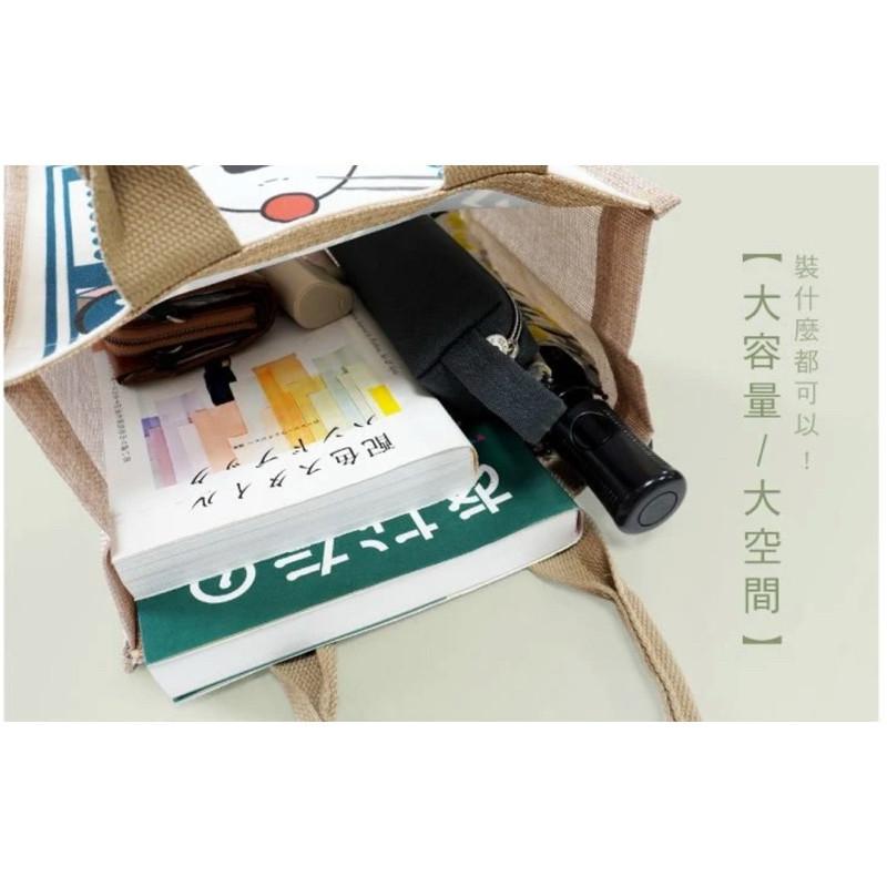 現貨正版 小呸角 棉麻手提袋 手提袋 午餐袋 防水提袋 可愛造型提袋 購物袋 小吃貨 包順 環保購物袋 文創手提袋 吃土-細節圖5