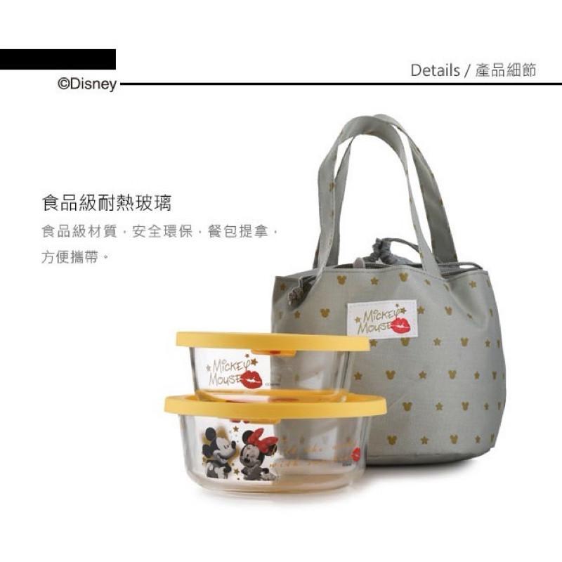現貨正版 迪士尼 玻璃保鮮盒 米奇 Super Star保鮮盒提袋組 便當盒 午餐盒 野餐盒 辦公外食餐盒-細節圖2
