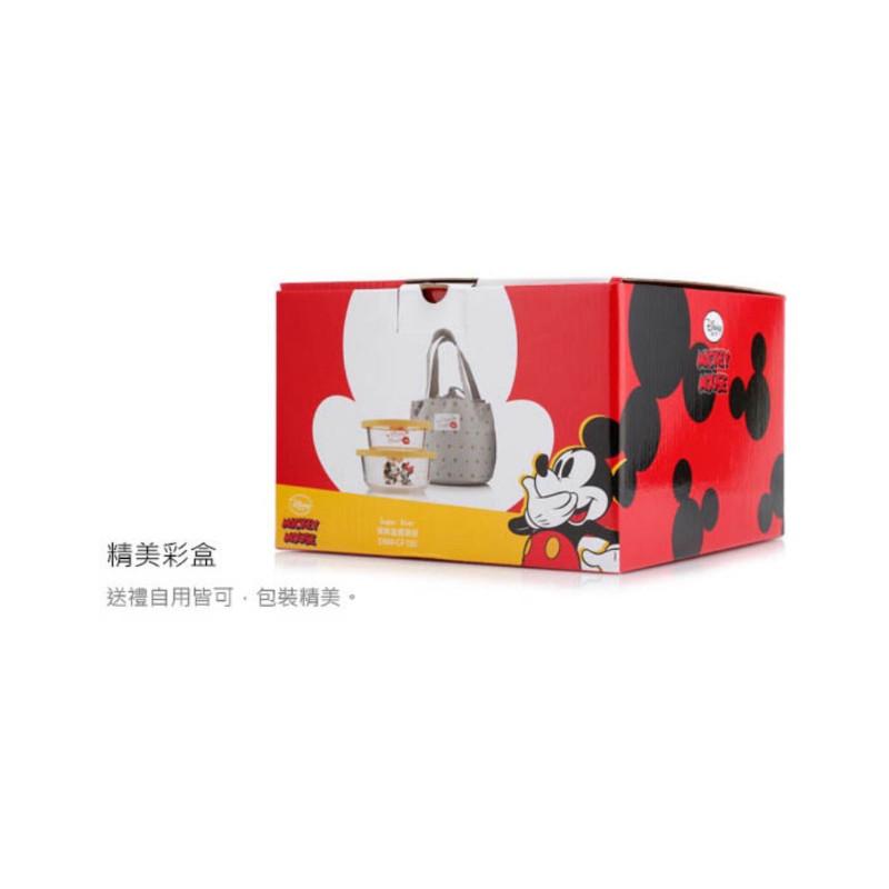 現貨正版 迪士尼 玻璃保鮮盒 米奇 Super Star保鮮盒提袋組 便當盒 午餐盒 野餐盒 辦公外食餐盒-細節圖5