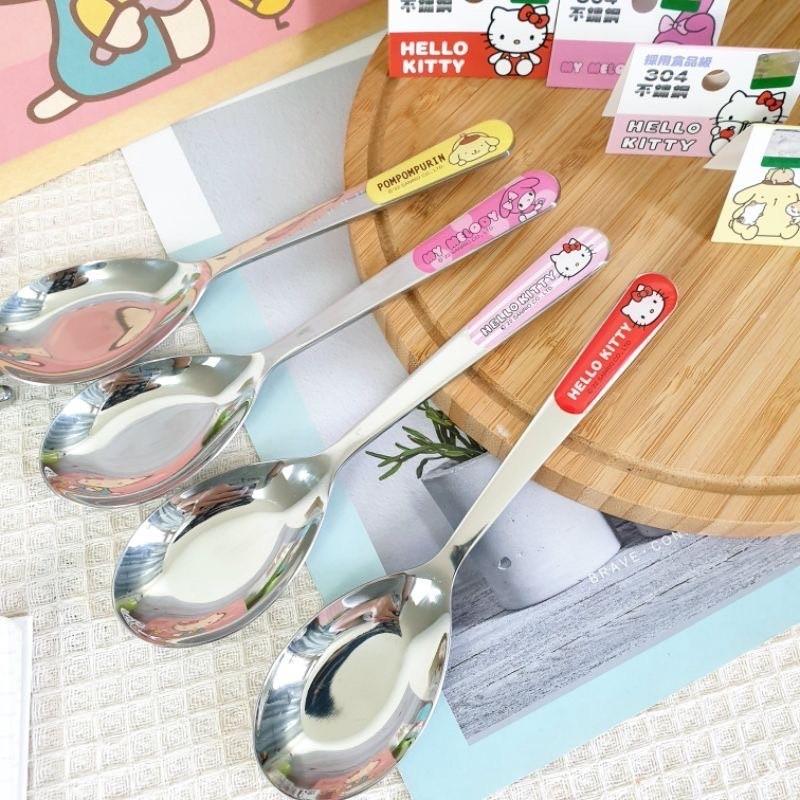 現貨正版 三麗鷗不鏽鋼湯匙 筷子 KITTY不鏽鋼餐具 環保餐具 304不鏽鋼 不銹鋼湯匙 不鏽鋼筷子 美樂蒂 布丁狗-細節圖3