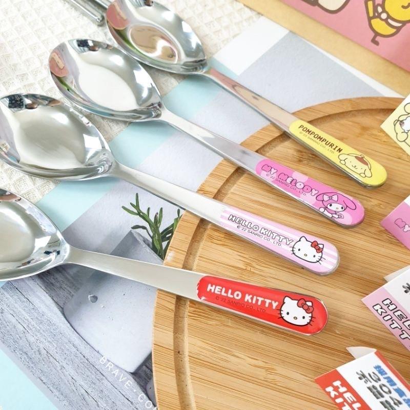 現貨正版 三麗鷗不鏽鋼湯匙 筷子 KITTY不鏽鋼餐具 環保餐具 304不鏽鋼 不銹鋼湯匙 不鏽鋼筷子 美樂蒂 布丁狗-細節圖5