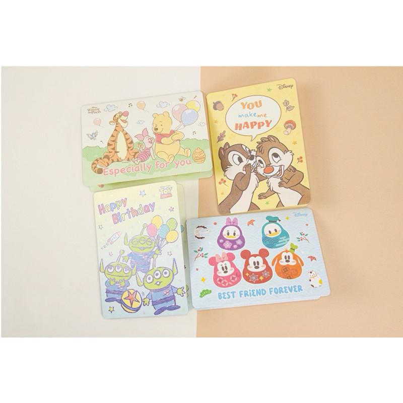 現貨正版 迪士尼 萬用卡片 生日卡片 奇蒂 耶誕卡 聖誕卡 三眼怪禮物卡 福倒翁 祝福卡片 傳情卡 情人卡 邀請卡 維尼-細節圖2