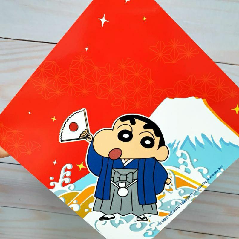 現貨正版 蠟筆小新 自填春聯 紅色裝紙2入 過年壁貼 春聯 小白 節慶佈置 富士山 櫻花 過年春聯-細節圖6