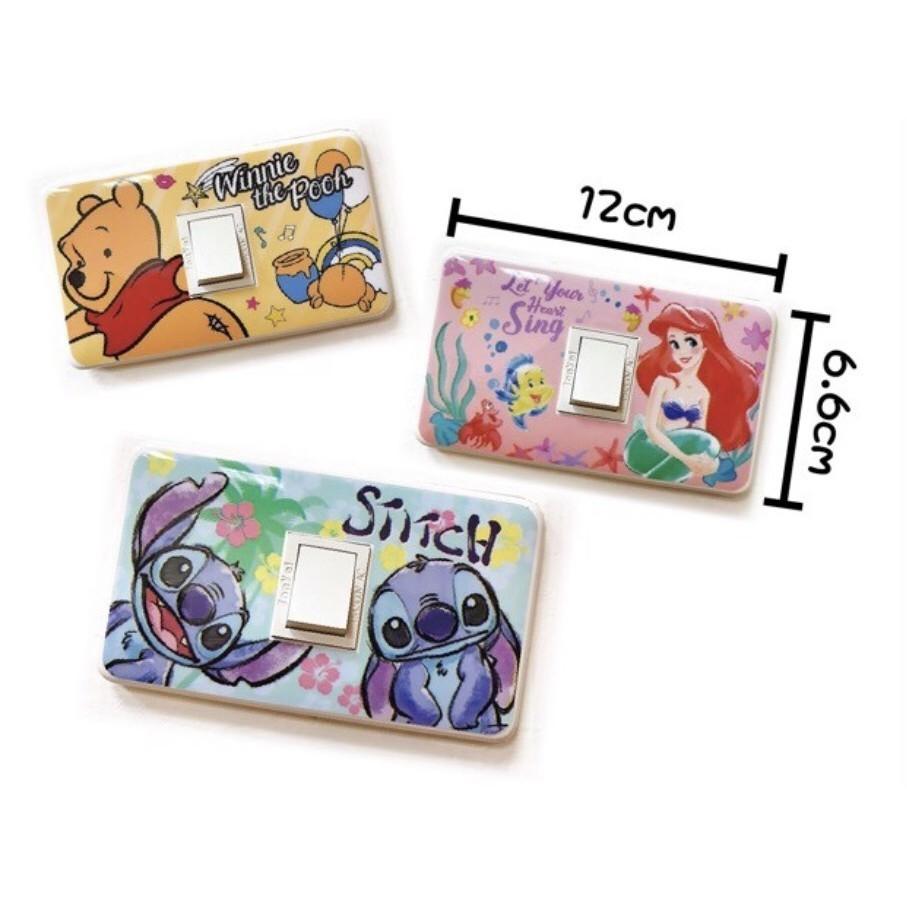 現貨正版 迪士尼 開關貼紙 開關貼 裝飾貼紙 電源貼 維尼 奇奇蒂蒂 史迪奇 米奇 米妮 美人魚 單孔 雙孔 三孔-細節圖4