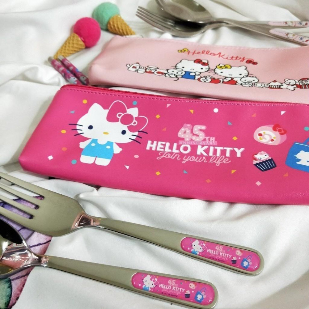 現貨正版 Hello Kitty 三件式不鏽鋼餐具組 環保餐具 筷子 叉子 湯匙 304不鏽鋼 不銹鋼筷 凱蒂貓 三麗鷗-細節圖8
