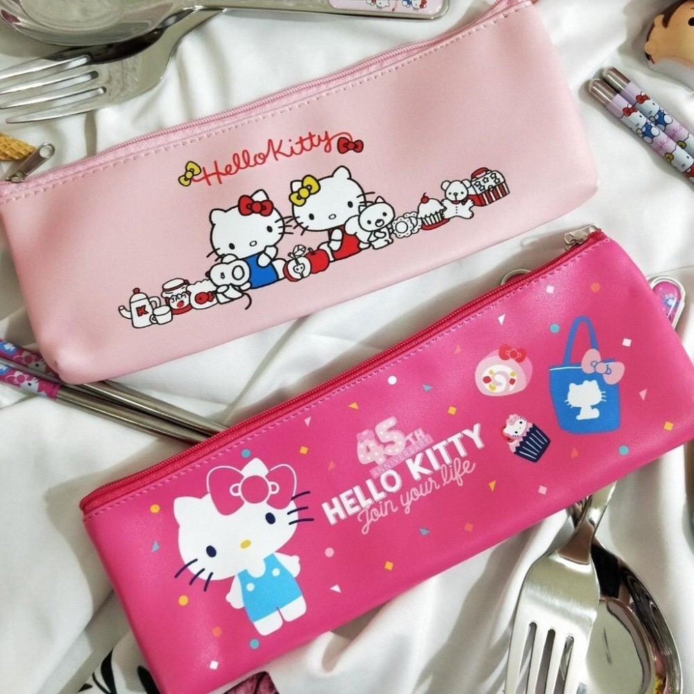 現貨正版 Hello Kitty 三件式不鏽鋼餐具組 環保餐具 筷子 叉子 湯匙 304不鏽鋼 不銹鋼筷 凱蒂貓 三麗鷗-細節圖9