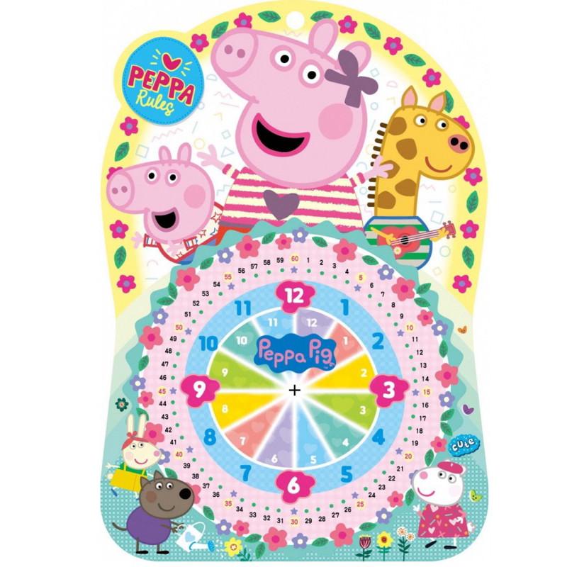 現貨正版 佩佩豬 轉轉學時鐘 粉紅豬小妹 學看時鐘 兒童時鐘學習板 時鐘教具 幼兒時鐘學習 幼兒教具 幼稚園教具 學習看-細節圖3