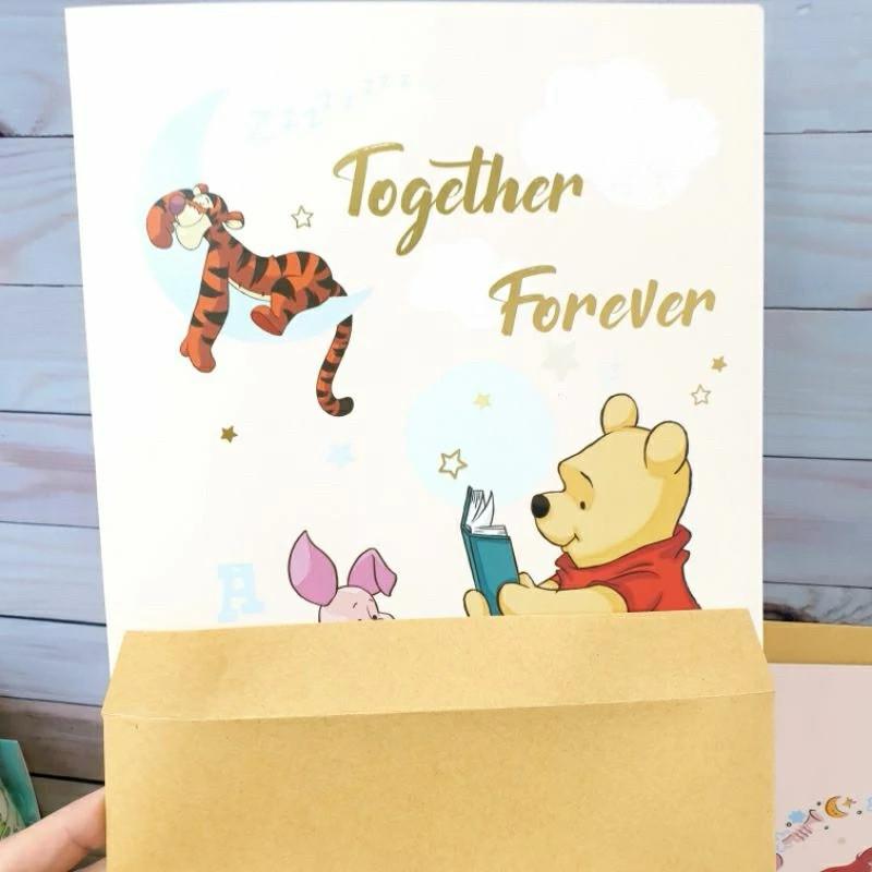 現貨正版 迪士尼 16k大卡 附信封 公主 生日卡 維尼 感謝卡 慶生 祝福卡 大張卡片 謝師卡 心意卡-細節圖5