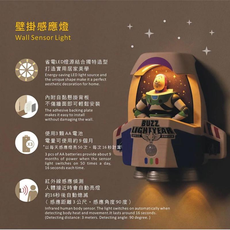 現貨正版 巴斯光年 壁掛 感應燈 迪士尼 感應燈 玩具總動員 壁掛燈 壁燈 牆燈 裝飾燈 壁掛 感應燈-細節圖9