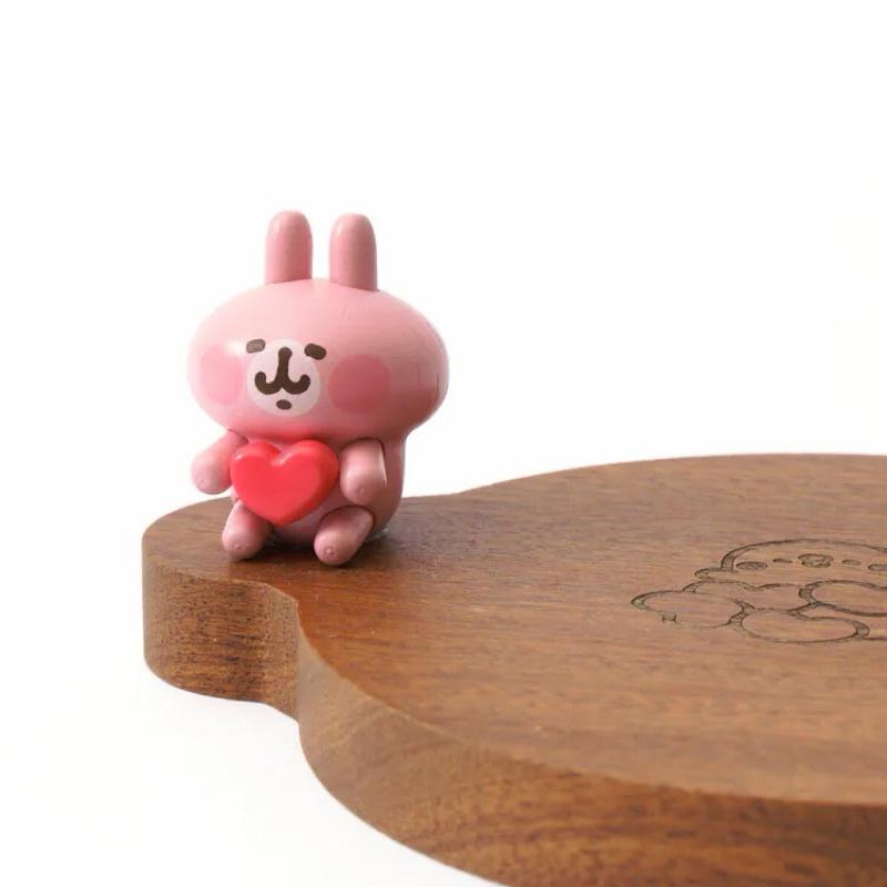 現貨正版 卡娜赫拉的小動物 杯墊 P助與粉紅兔兔愛心 木杯墊 杯墊 隔熱墊 防滑杯墊 碗墊 茶壺墊 餐墊 餐桌墊-細節圖4