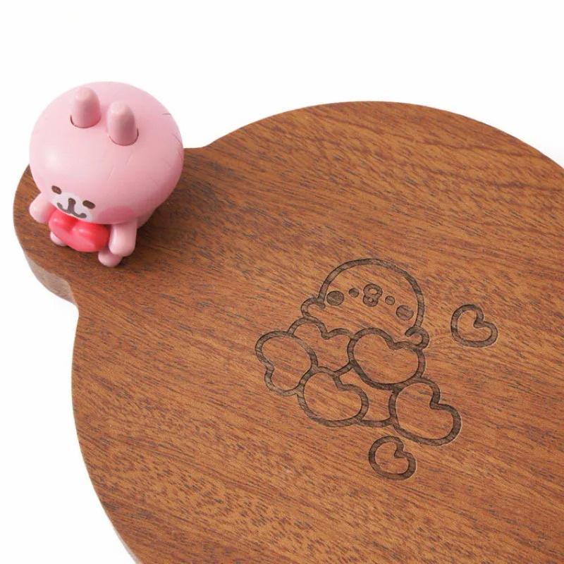 現貨正版 卡娜赫拉的小動物 杯墊 P助與粉紅兔兔愛心 木杯墊 杯墊 隔熱墊 防滑杯墊 碗墊 茶壺墊 餐墊 餐桌墊-細節圖5