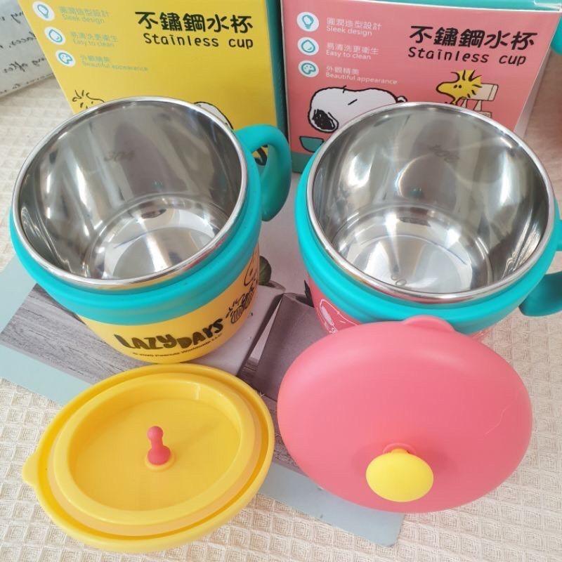 現貨正版 Snoopy不鏽鋼水杯 寶貝杯 304不鏽鋼餐碗 附叉子湯匙 兒童水杯 兒童碗 史努比注水加熱碗附叉匙-細節圖7