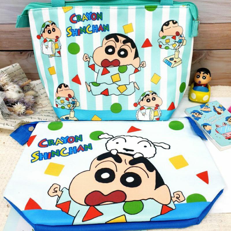 現貨正版 蠟筆小新 保溫保冷袋 午餐袋 大容量 野餐袋 野原新之助 手提袋 便當袋 保冷提袋 小新 小白 保溫提袋 餐袋-細節圖2