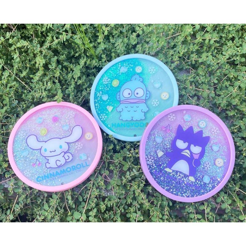 現貨正版 三麗鷗 流沙杯墊 大耳狗杯墊 人魚漢頓 茶墊 防滑 隔熱 酷企鵝止滑杯墊-細節圖2