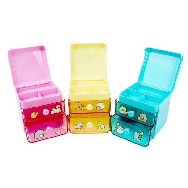 現貨正版 角落小夥伴掀蓋兩抽置物盒 角落生物 置物盒 收納盒  盒子 收納盒 雙層 桌面收納  恐龍 塑膠盒 收納-細節圖2