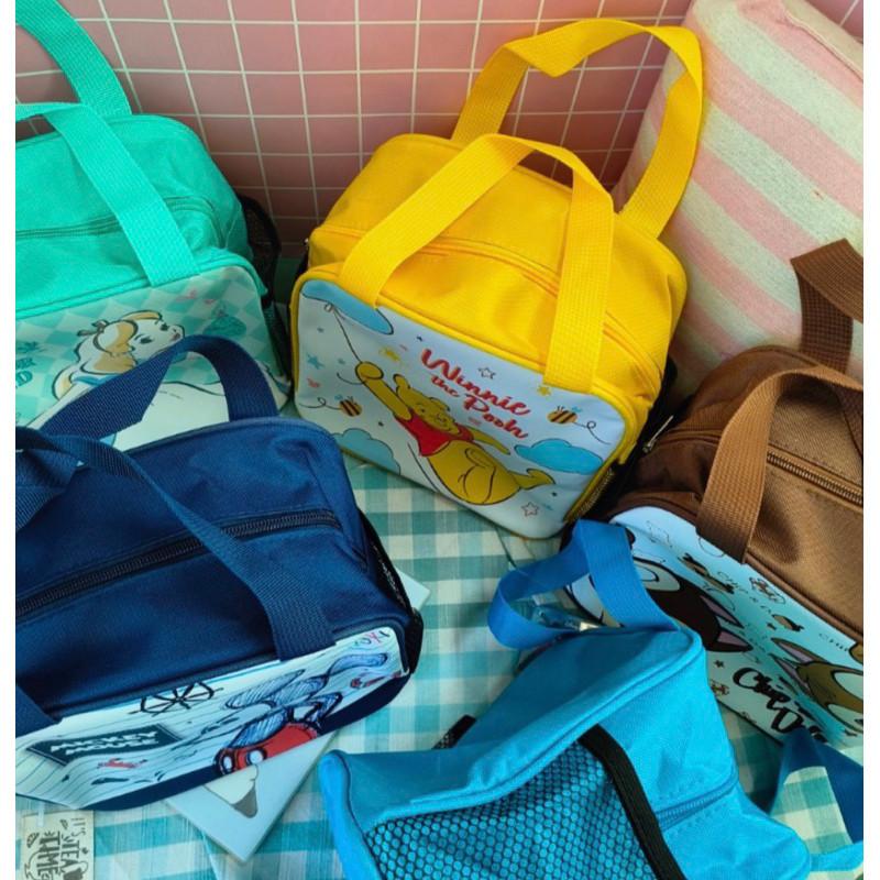 現貨正版 迪士尼 便當袋 迪士尼便當提袋 公主午餐袋 提袋 水壺 兒童餐袋 愛麗絲 米妮 餐具袋 米奇 奇奇蒂蒂 維尼-細節圖2