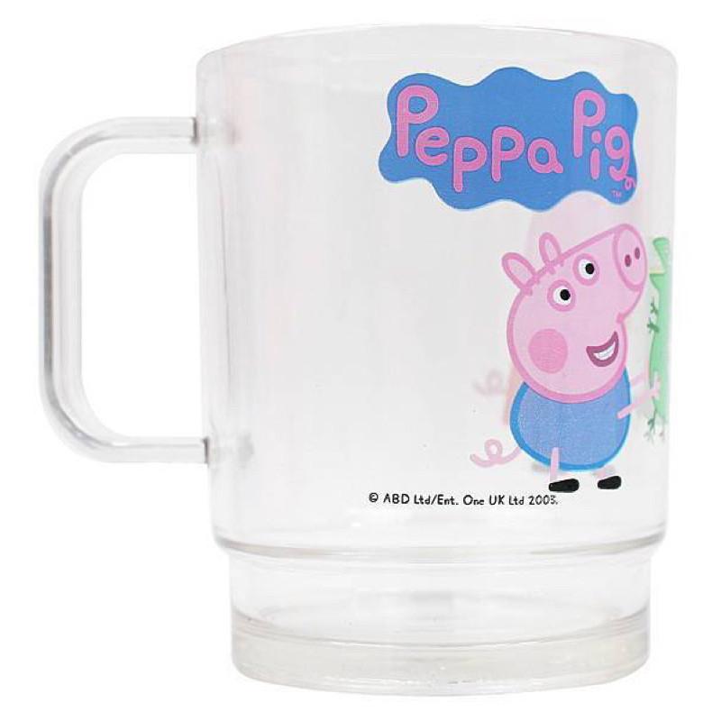 現貨正版 佩佩豬 AS晶瑩水杯 牙刷杯 單耳杯 兒童水杯 潄口杯 手把杯 台灣製 粉紅豬小妹 附蓋杯子 水杯-細節圖4