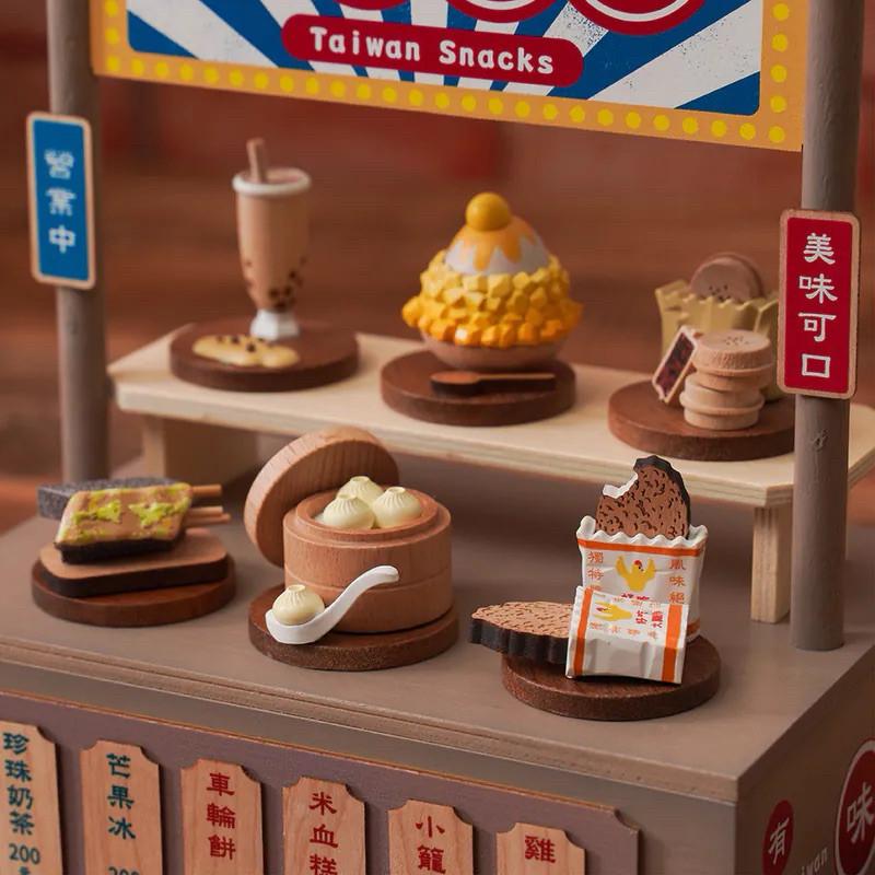 現貨正版 台灣小吃 木擺飾 車輪餅 米血糕 小籠包 珍珠奶茶 芒果冰 雞排 擺飾 飾品 裝飾品-細節圖2