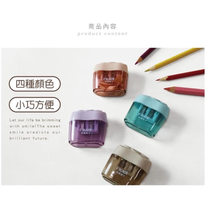 現貨正版 削筆器 可蓋式雙孔削筆器 削鉛筆機 攜帶型兩用削鉛筆機-細節圖6