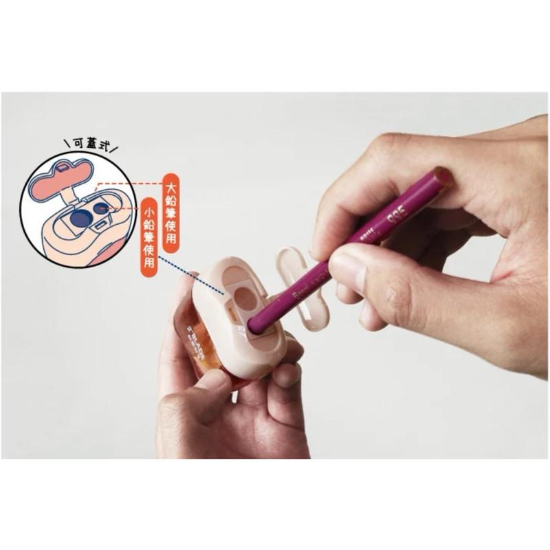 現貨正版 削筆器 可蓋式雙孔削筆器 削鉛筆機 攜帶型兩用削鉛筆機-細節圖7