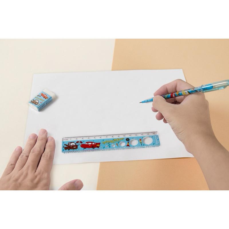 現貨正版 迪士尼 四件文具組 免削鉛筆 橡皮擦 15公分尺 維尼 米奇 汽車總動員 公主文具禮盒組 小禮物 文具禮物盒-細節圖4