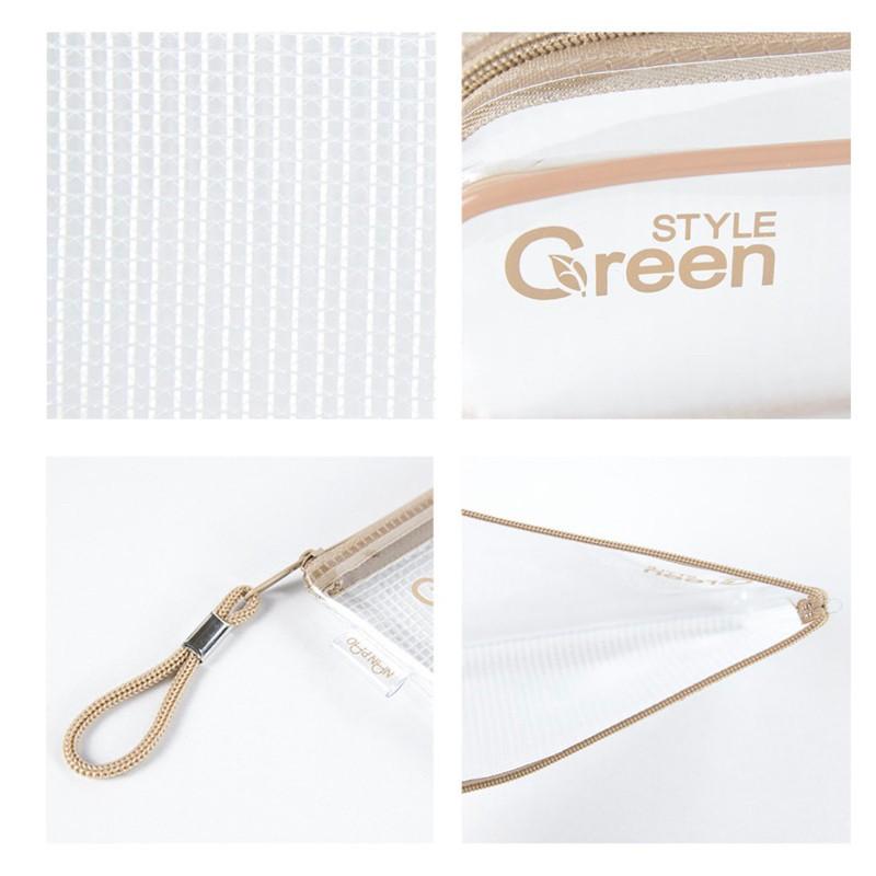 現貨正版 Green Style扁型筆袋 萬用袋 筆袋 化妝包 透明筆袋 旅行收納包 化妝包 盥洗包 隨身 考試透明筆袋-細節圖5