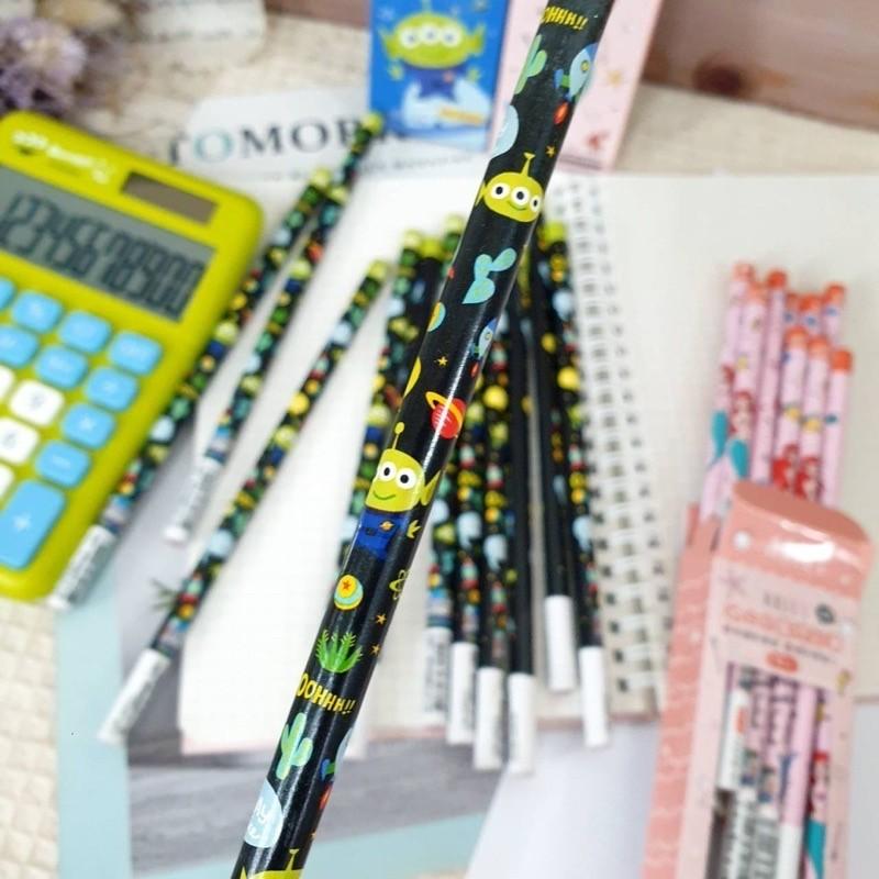 現貨正版 迪士尼 鉛筆 12入盒裝鉛筆 愛麗兒 12入鉛筆 2B鉛筆 12入盒裝 小美人魚 三眼怪 圓桿鉛筆 玩具總動員-細節圖7
