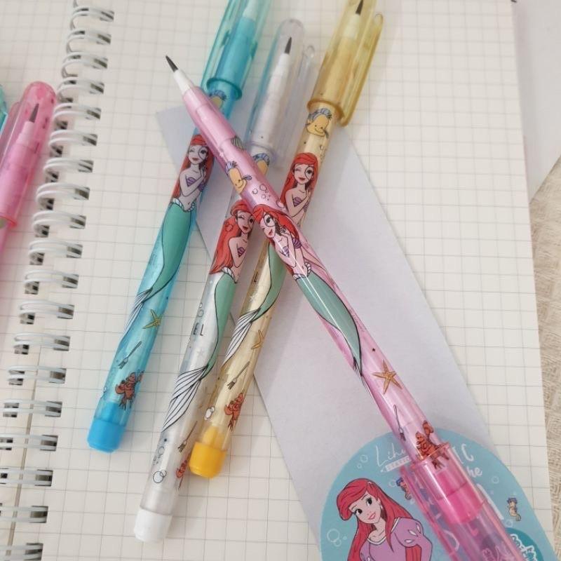 現貨正版 迪士尼 免削鉛筆4支入 三眼怪 免削鉛筆 小美人魚 鉛筆 TOY STORY 4入鉛筆 公主 台灣製-細節圖4
