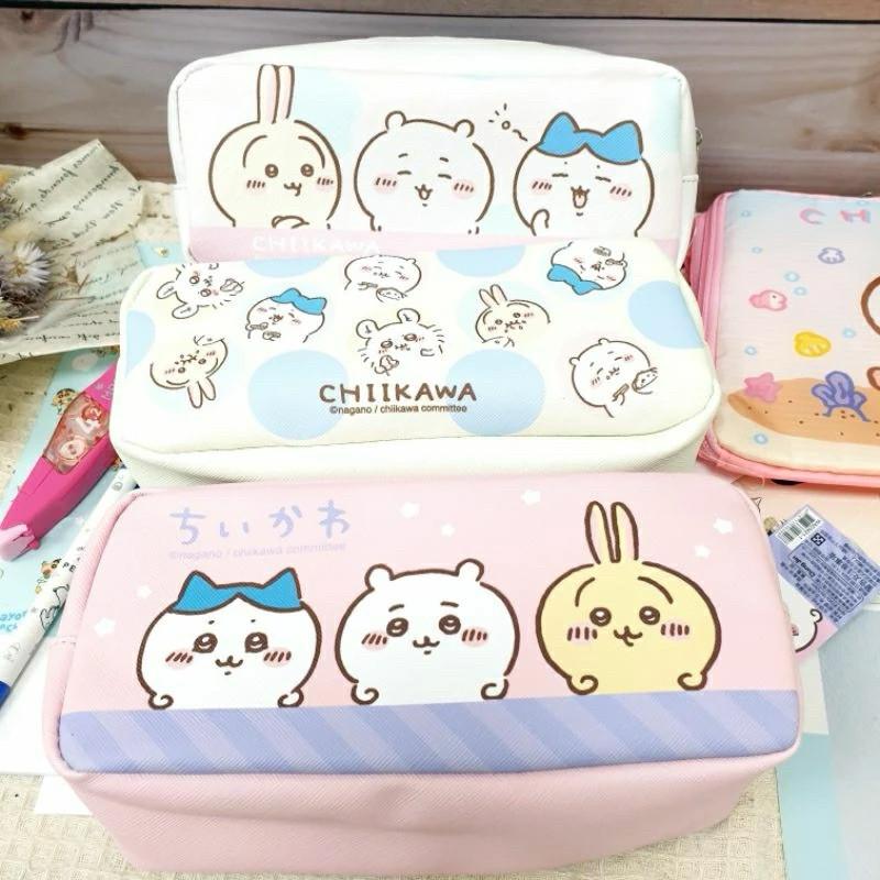 現貨正版 吉伊卡哇 方形筆袋 收納包 烏薩奇 化妝包筆袋 小八貓 兔子 筆袋 拉鏈收納包 大容量筆袋 斜紋皮筆袋 拉鏈包-細節圖3