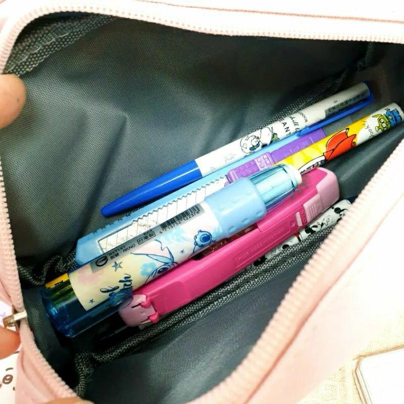 現貨正版 吉伊卡哇 方形筆袋 收納包 烏薩奇 化妝包筆袋 小八貓 兔子 筆袋 拉鏈收納包 大容量筆袋 斜紋皮筆袋 拉鏈包-細節圖6