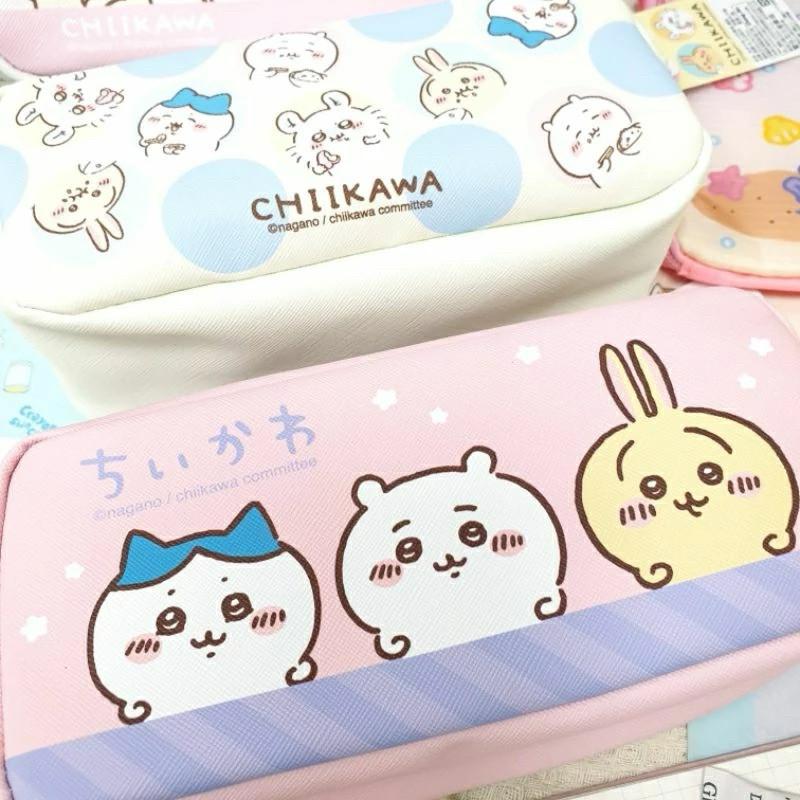 現貨正版 吉伊卡哇 方形筆袋 收納包 烏薩奇 化妝包筆袋 小八貓 兔子 筆袋 拉鏈收納包 大容量筆袋 斜紋皮筆袋 拉鏈包-細節圖9