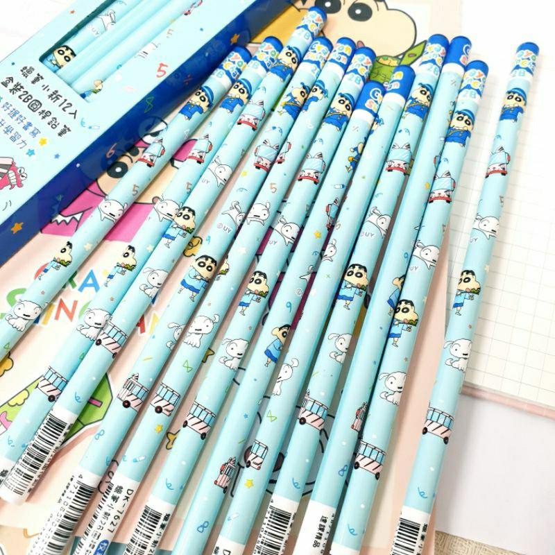 現貨正版 蠟筆小新12入盒裝2B圓桿鉛筆 校車款 圓桿鉛筆 2B鉛筆 木頭鉛筆 小白 12入盒裝鉛筆 野原新之助 鉛筆-細節圖3