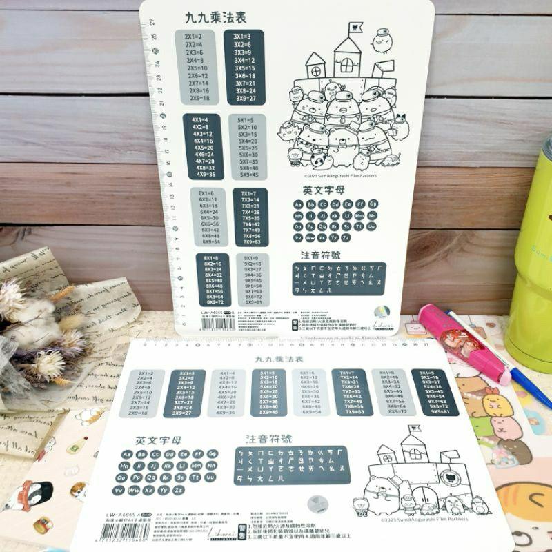 現貨正版 角落小夥伴 A4卡通墊板 A4墊板 墊板 九九乘法表 英文字母 注音符號 角落生物 白熊 A4隔板 書寫板-細節圖9