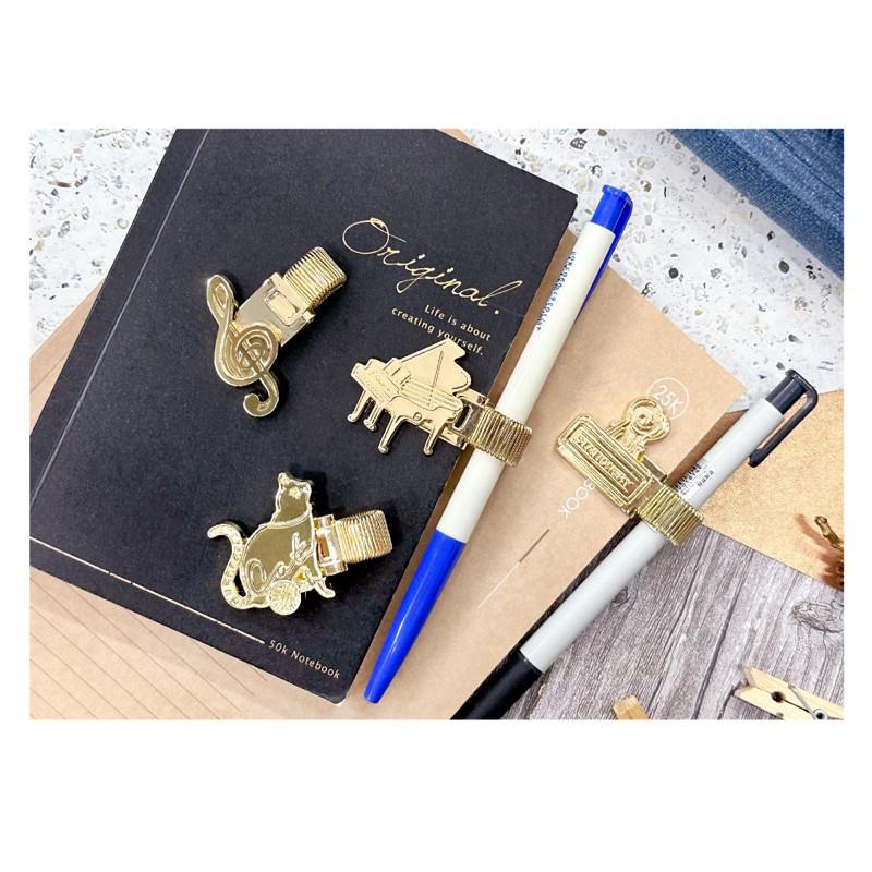 現貨正版 造型彈簧筆夾 金屬筆夾 彈簧筆夾 固定筆扣 夾板筆夾 金屬筆夾 筆記本彈簧筆夾 辦公事務文具用品 贈品禮品-細節圖3