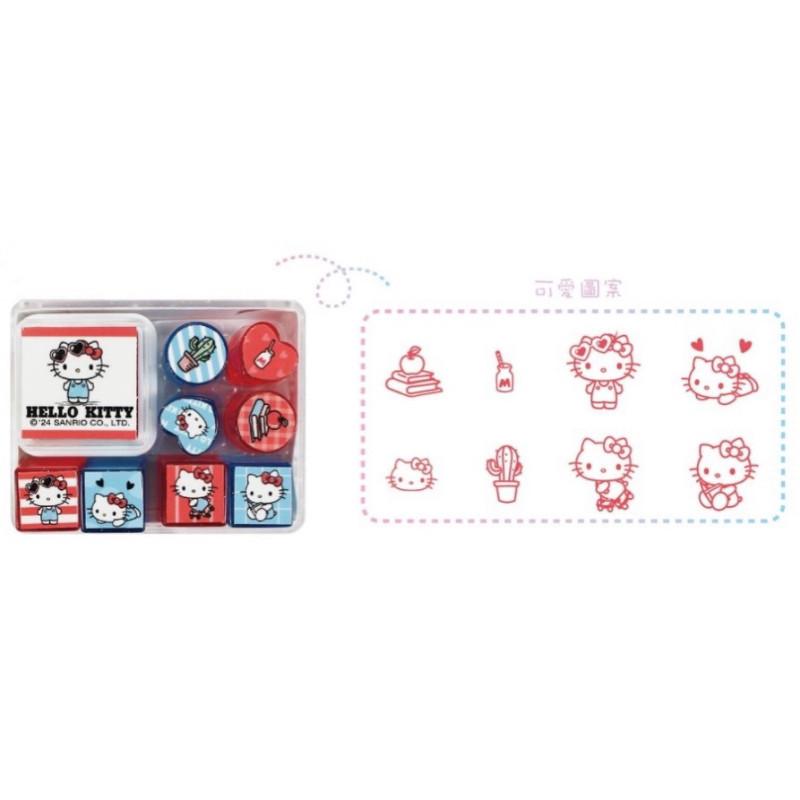 現貨正版 三麗鷗 印章組 小盒裝印章組 kitty 可愛印章 凱蒂貓 兒童印章 獎勵章 手帳印章 布丁狗印章 大耳狗印章-細節圖2