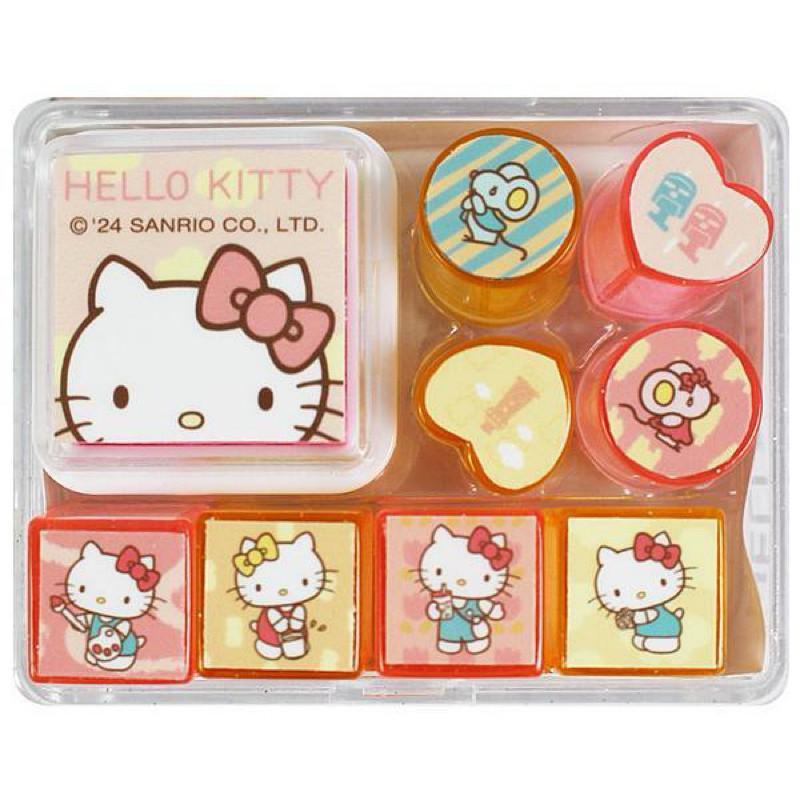 現貨正版 三麗鷗 印章組 小盒裝印章組 kitty 可愛印章 凱蒂貓 兒童印章 獎勵章 手帳印章 布丁狗印章 大耳狗印章-細節圖8