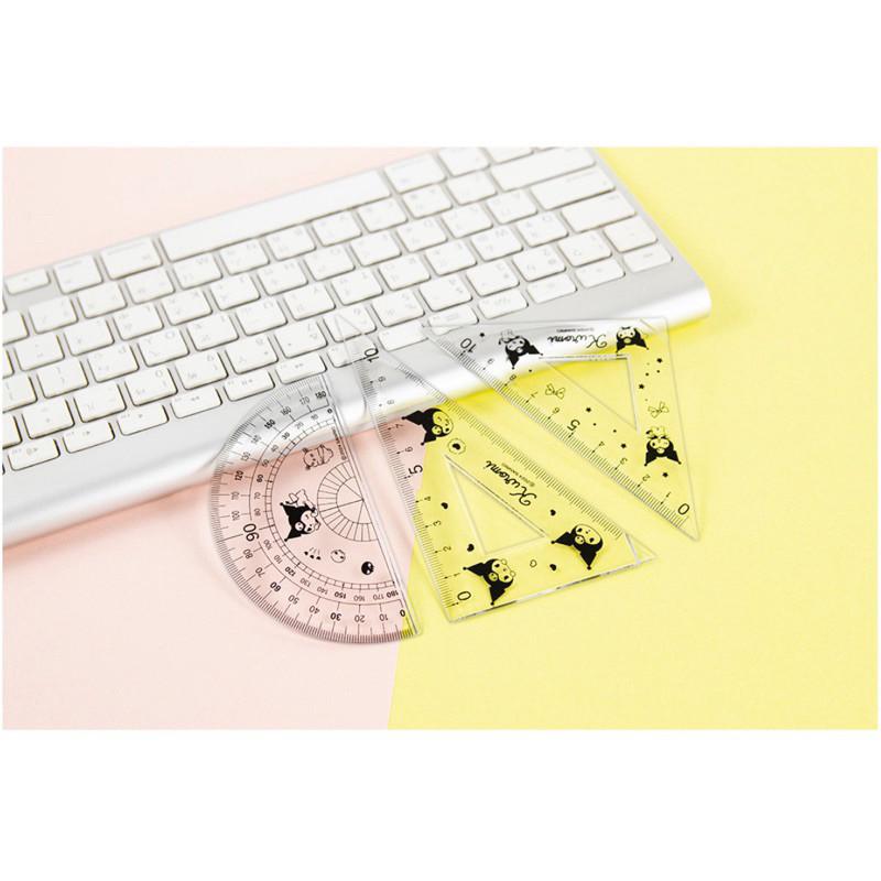 現貨正版 三麗鷗 萬用尺3件組 萬用尺組 三角板 量角器 kitty 酷洛米多功能萬用尺組 開學 文具 直角三角板-細節圖8