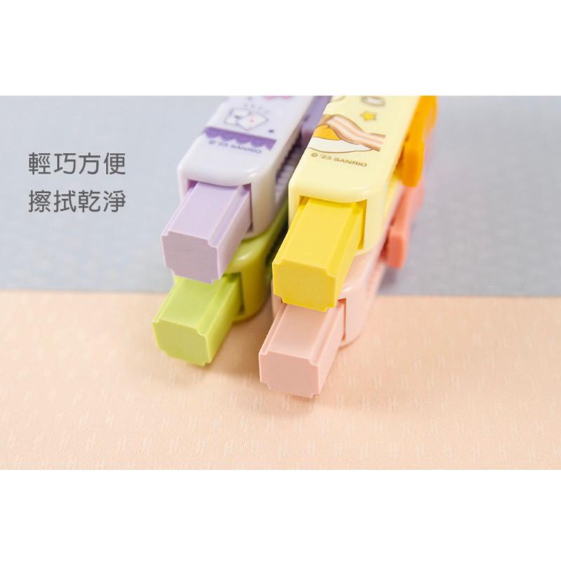 現貨正版 三麗鷗 推式橡擦筆 方型 大眼蛙自動橡皮擦 酷洛米方型推式自動橡皮擦 台灣製 文具 擦子 擦布 筆型橡皮擦-細節圖5