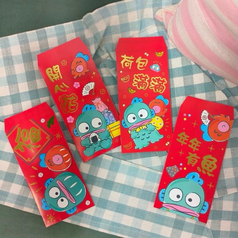 現貨正版 人魚漢頓 中式紅包袋 4入 隨機出  三麗鷗燙金紅包袋 4入 卡通紅包袋 燙金 年節商品 紅包袋 直式紅包袋-細節圖5