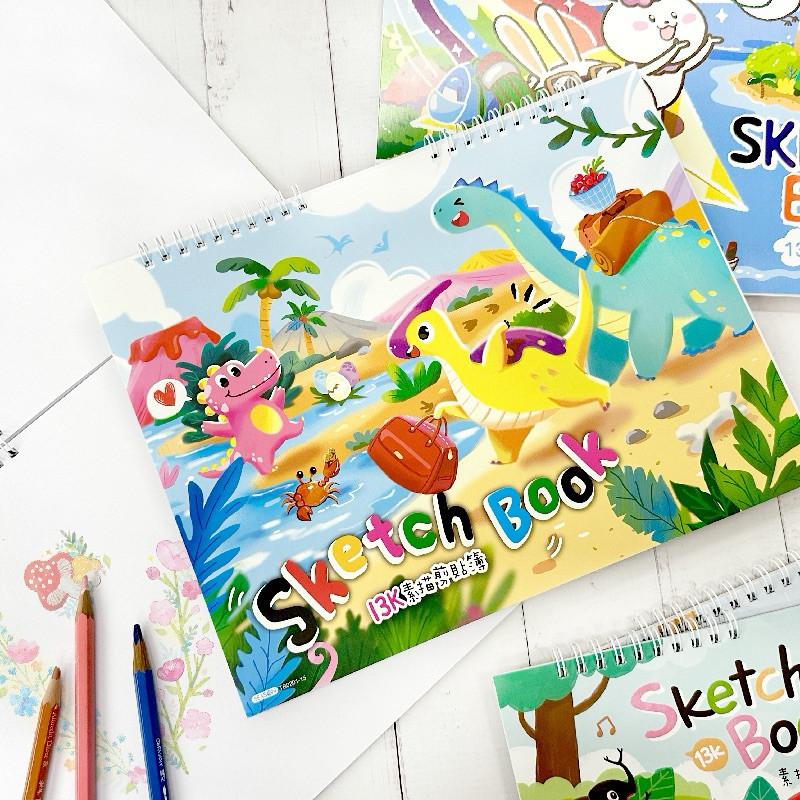 現貨正版 13K雙線圈剪貼簿 繪圖 畫冊 素描本 圖畫紙 畫畫 畫本 繪本 塗鴉本 剪貼簿 雙線圈 圖紙 A4素描本-細節圖8