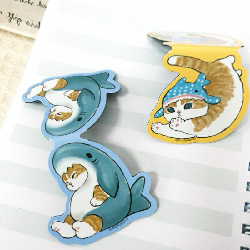 現貨正版 貓福珊迪 造型磁鐵書夾 磁性書夾 鯊魚貓 磁性書籤 可愛書夾 貓咪 書夾 造型書籤 磁鐵書夾 台灣製-細節圖4