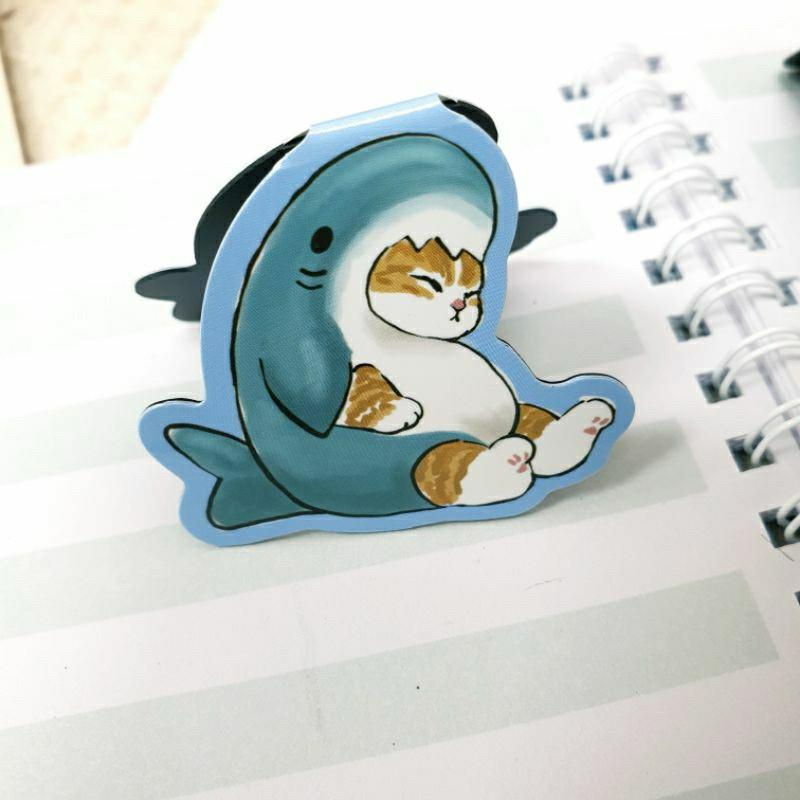 現貨正版 貓福珊迪 造型磁鐵書夾 磁性書夾 鯊魚貓 磁性書籤 可愛書夾 貓咪 書夾 造型書籤 磁鐵書夾 台灣製-細節圖7