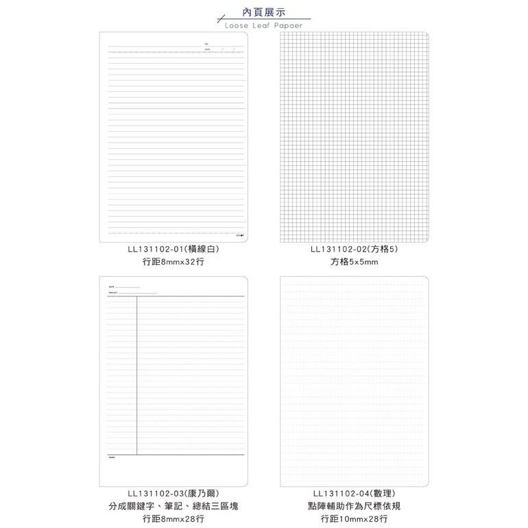 現貨正版 11孔活頁紙 A4 內頁 補充頁 方格 橫線 康乃爾 五線譜 會議記錄 行程規劃 年度計劃 企劃 數理 文科-細節圖4