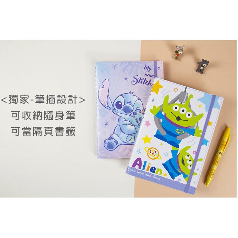 現貨正版 迪士尼 車縫筆記本 25K活頁筆記 史迪奇筆記本 三眼怪筆記本 車縫記事本 橫線 筆記本 25k活頁本 筆插-細節圖2