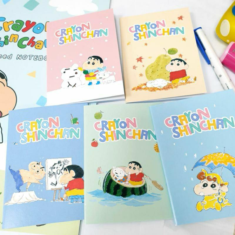 現貨正版 蠟筆小新 口袋筆記本 5入小筆記本 小新 迷你記事本 隨身筆記 記事本 小白 左衛門 口袋筆記 水彩風小筆記-細節圖3