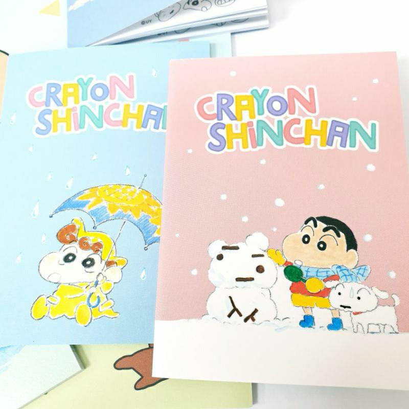 現貨正版 蠟筆小新 口袋筆記本 5入小筆記本 小新 迷你記事本 隨身筆記 記事本 小白 左衛門 口袋筆記 水彩風小筆記-細節圖5